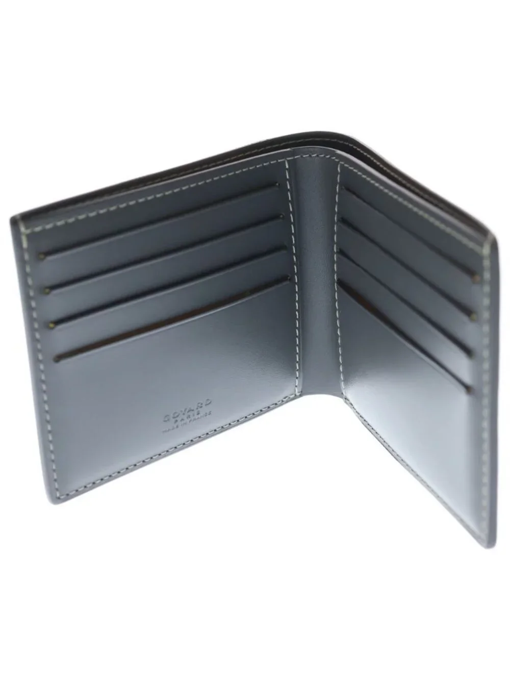 Goyard Saint Florentine Bifold Wallet Compact Helibone Leather Gray
